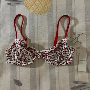 Abercrombie Strawberry Print Bikini Top